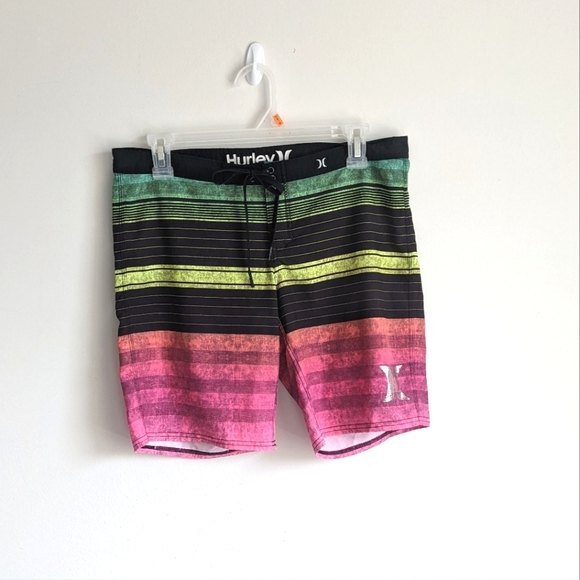 Hurley Men's Striped Board Shorts Swim Trunks - Picture 1 of 7